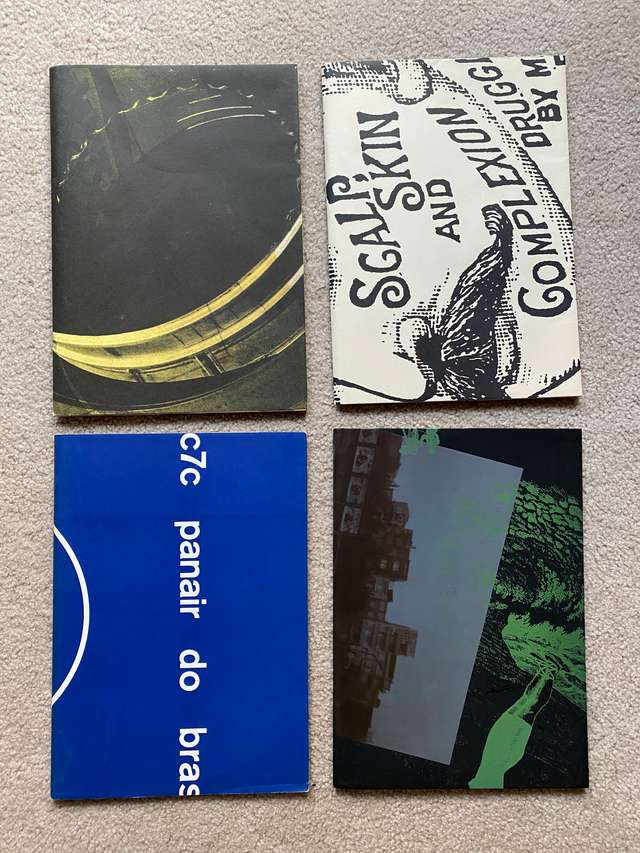 A grid of 4 issues of baseline magazine