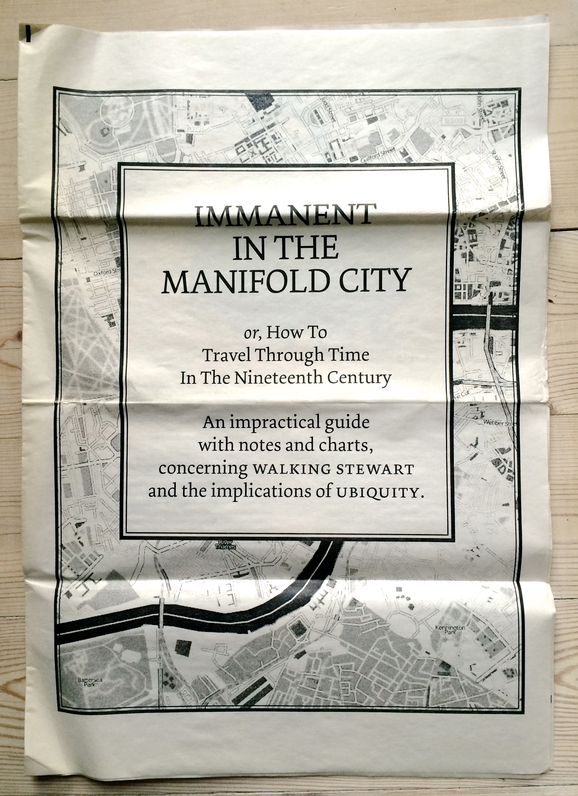 A newsprint piece titled Immanent in the manifold city