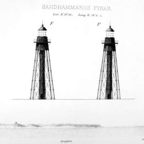 an old illustration of lighthouses