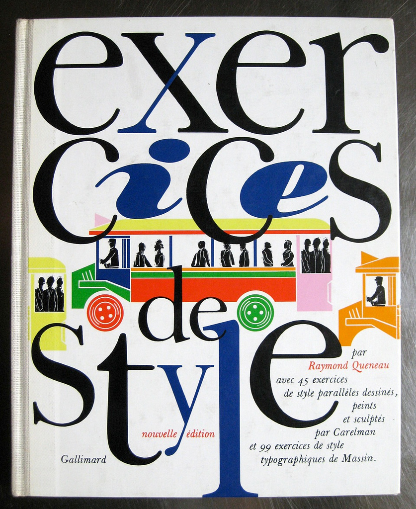 A hardback version of the book Exercices de style by Raymond Queneau