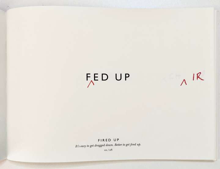 FED UP amended with proof marks to FIRED UP